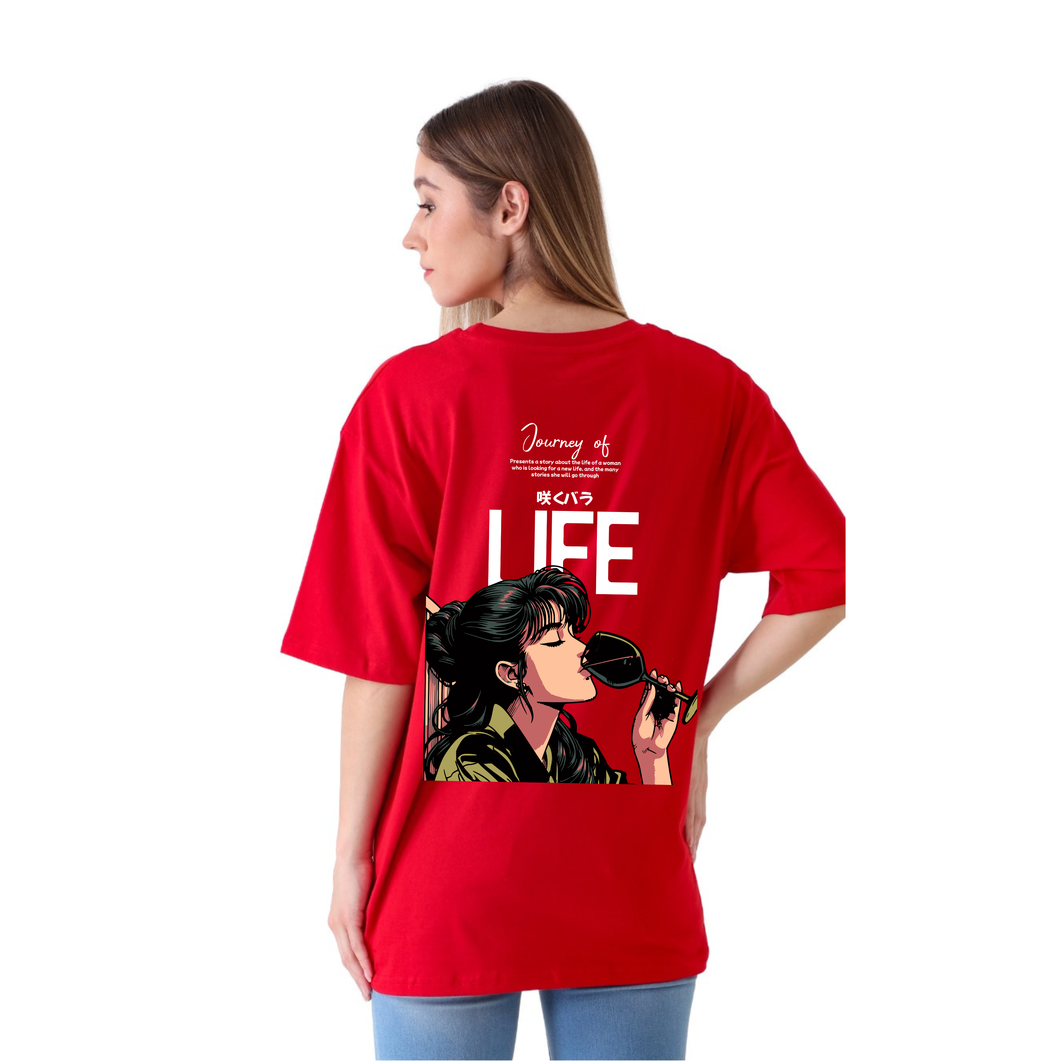 Journey of Life - Red - Oversized Tshirt