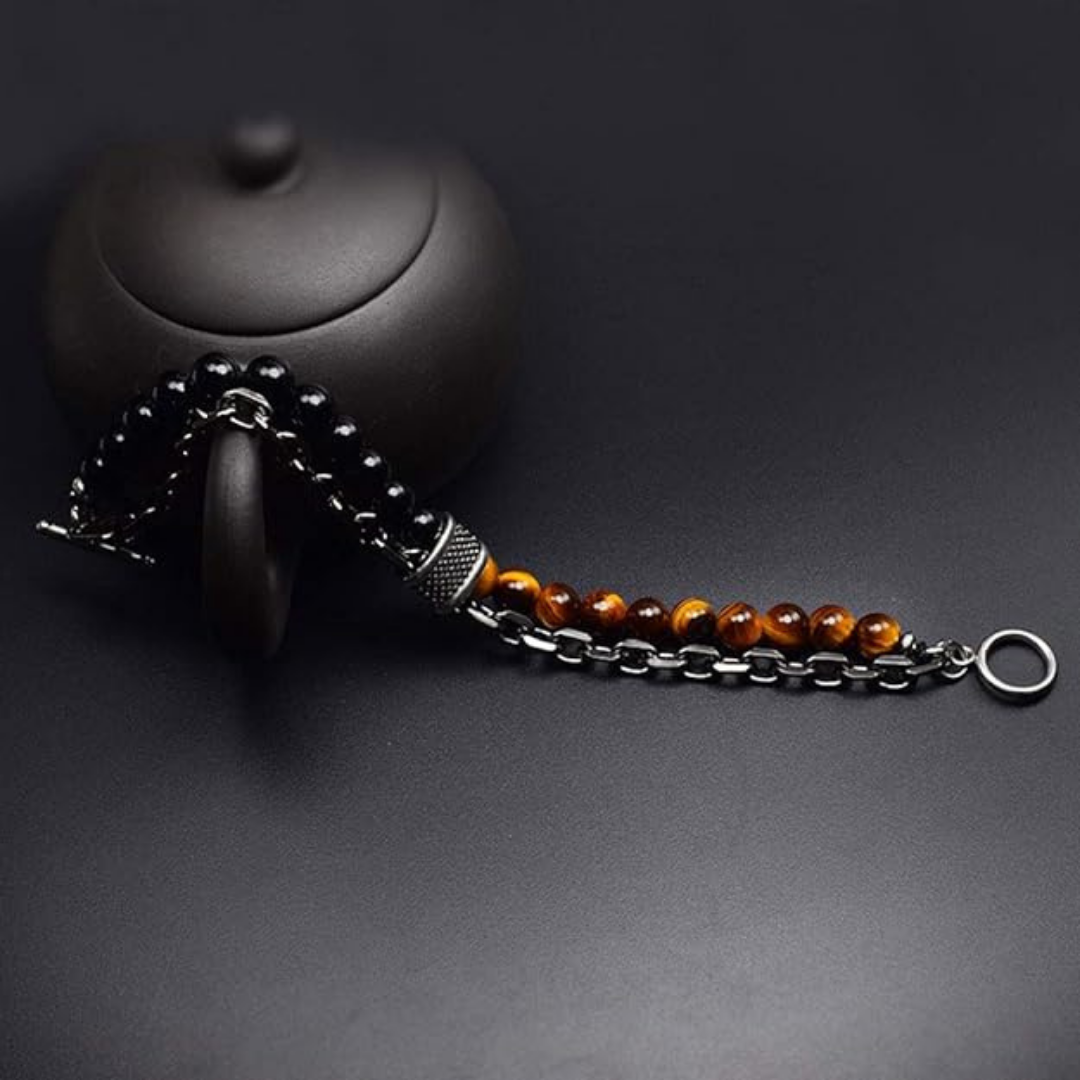 Lava Stone Tiger Eye Bracelet For Men By Pyjamawala