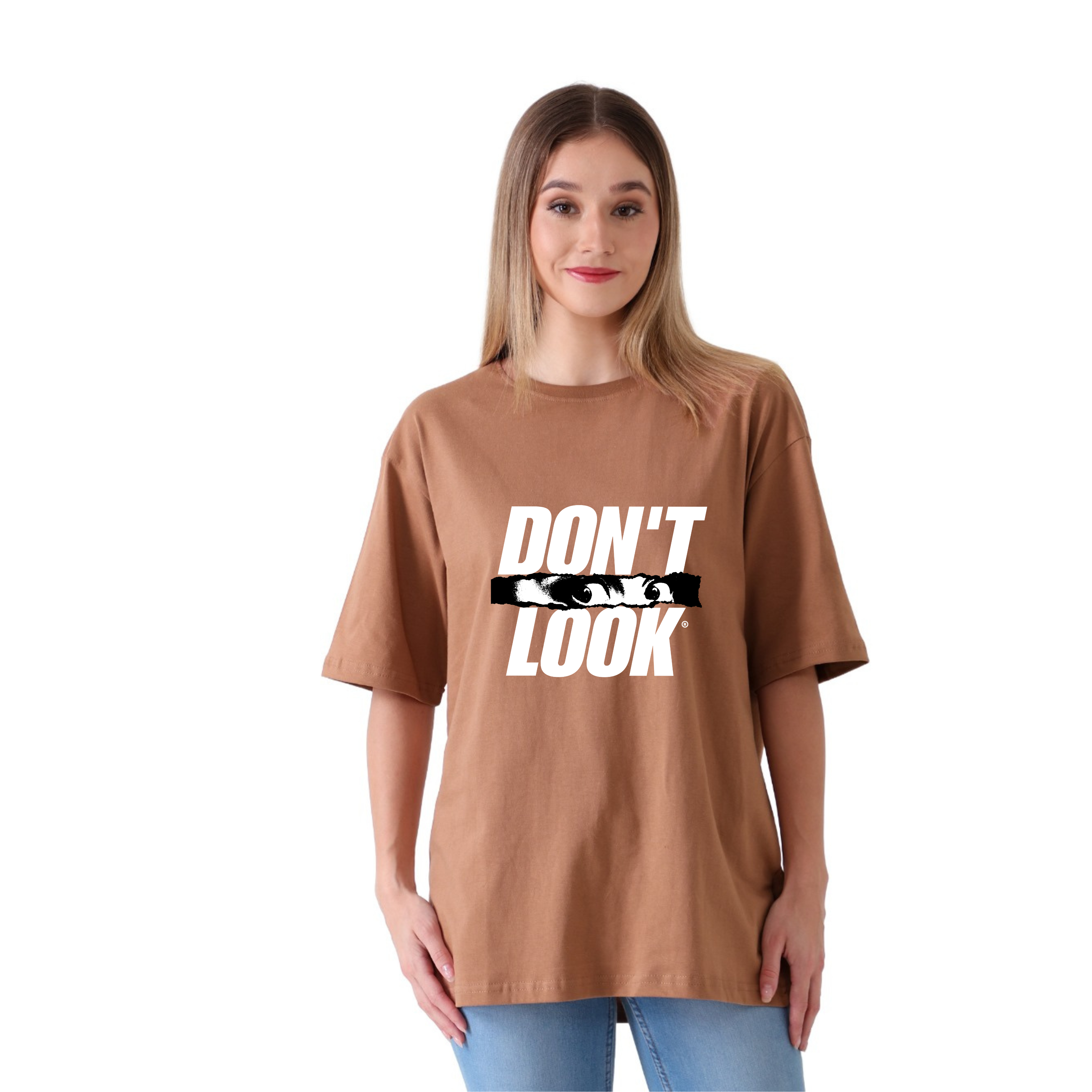 Don't Look - Brown - Oversized Tshirt