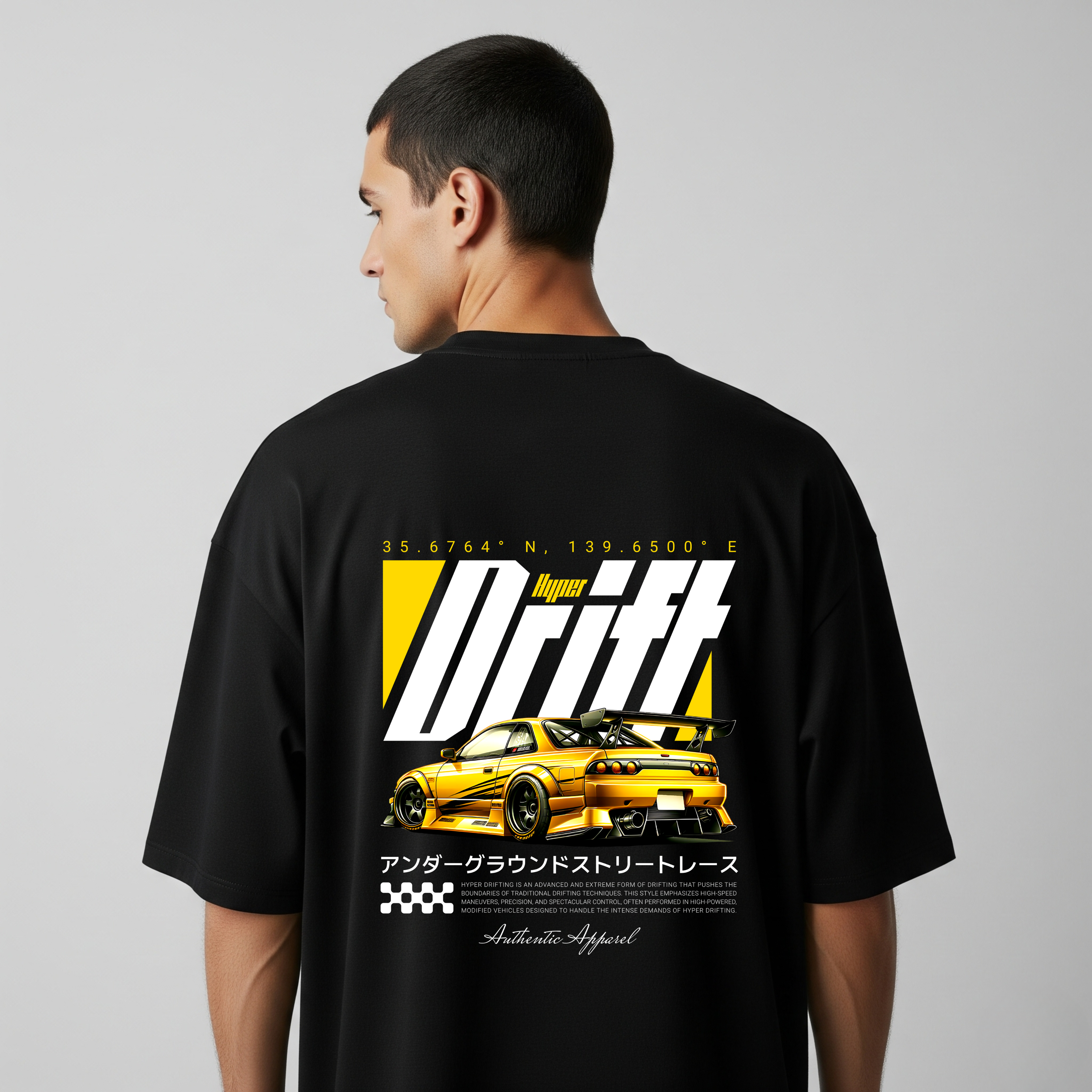 Hyper Drift - Black - Oversized Tshirt
