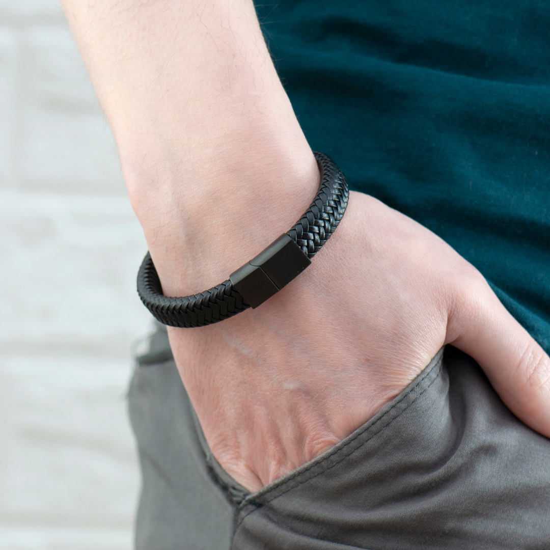Braided Leather Bracelet For Men By Pyjamawala
