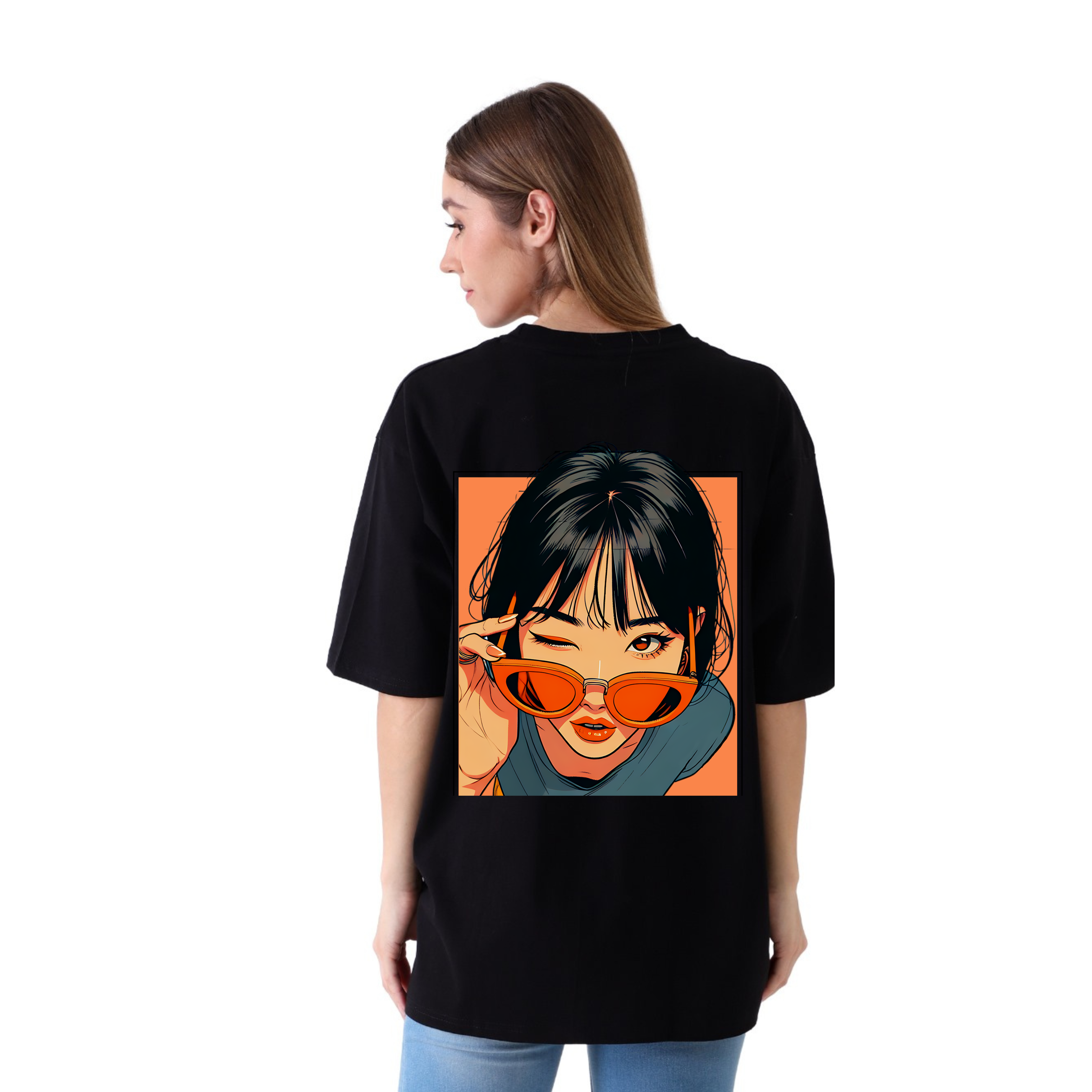 Wink - Black - Oversized Tshirt