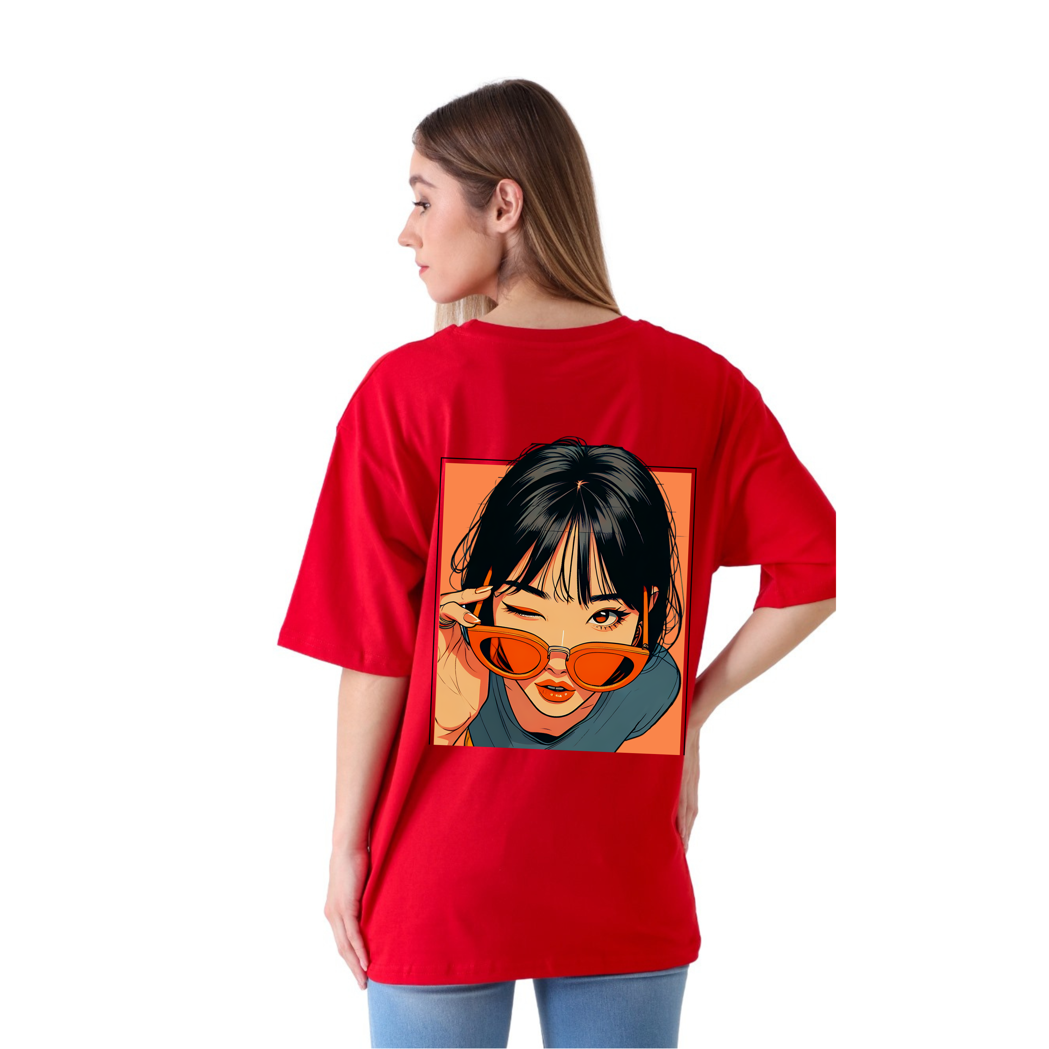 Wink - Red - Oversized Tshirt
