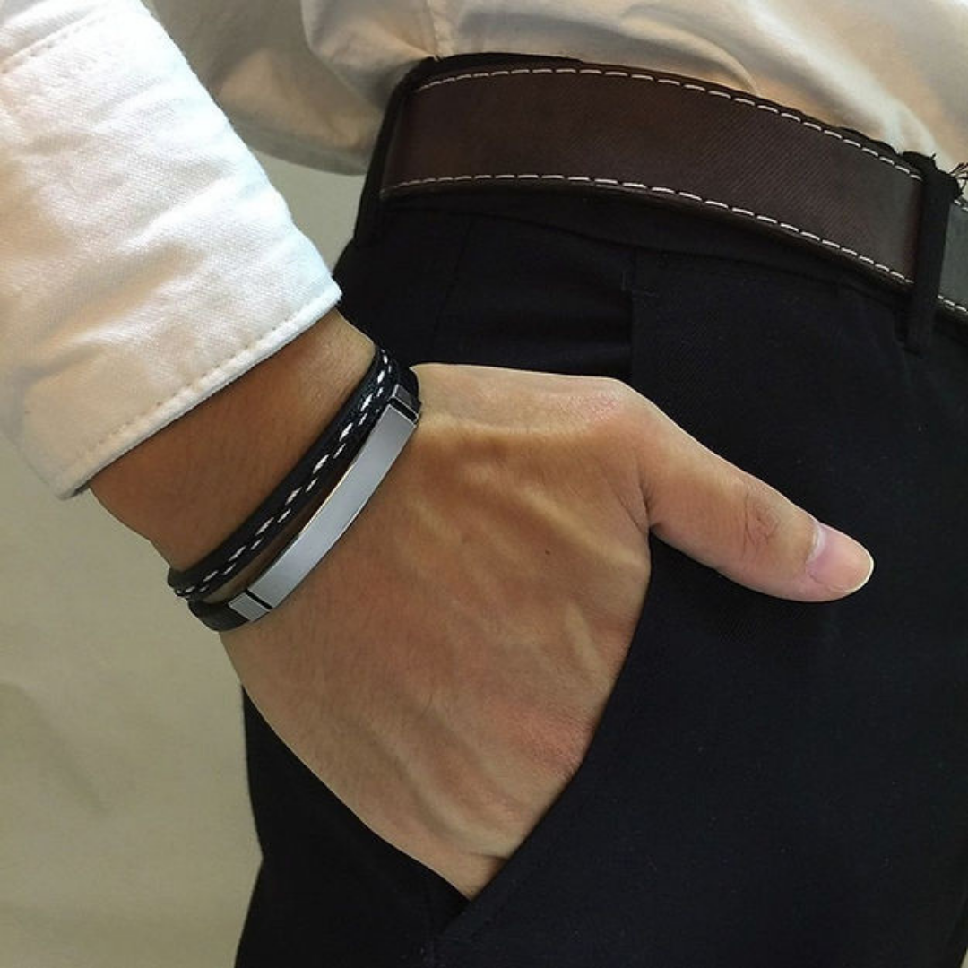 Leather Hand Bracelet For Men By Pyjamawala