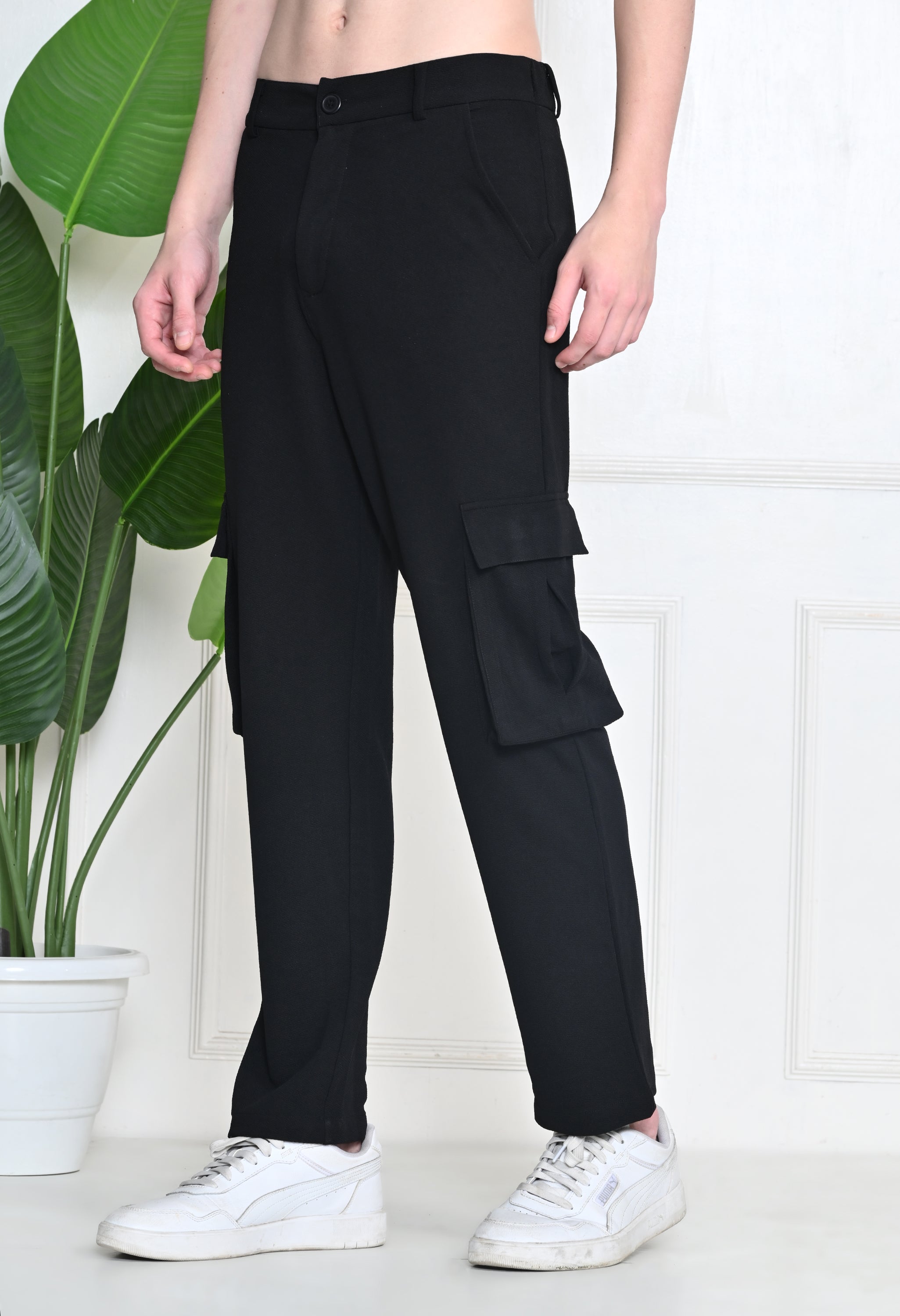 Black Cargo Pants (4-Pockets)