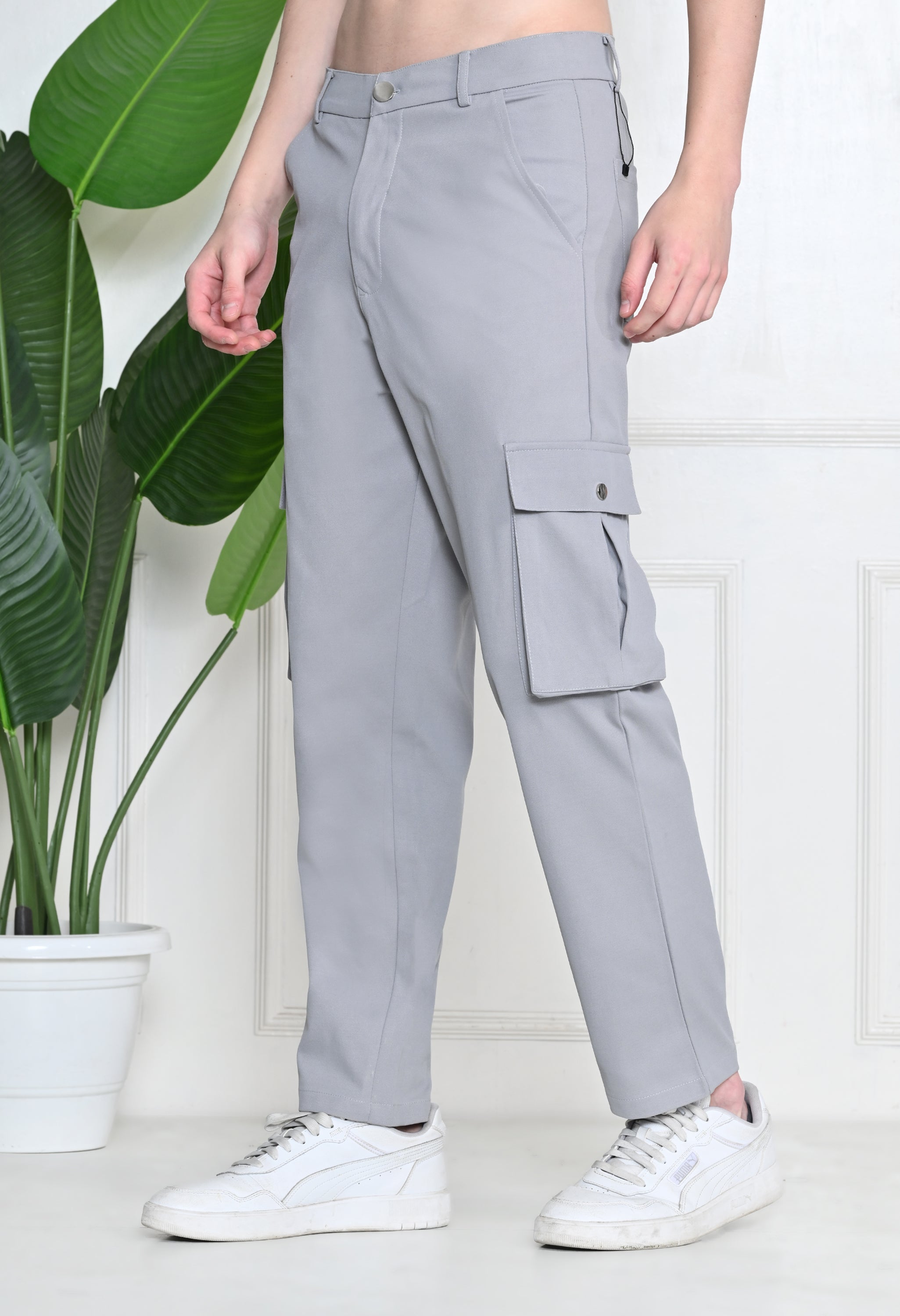 Grey Cargo Pants (6-Pockets)