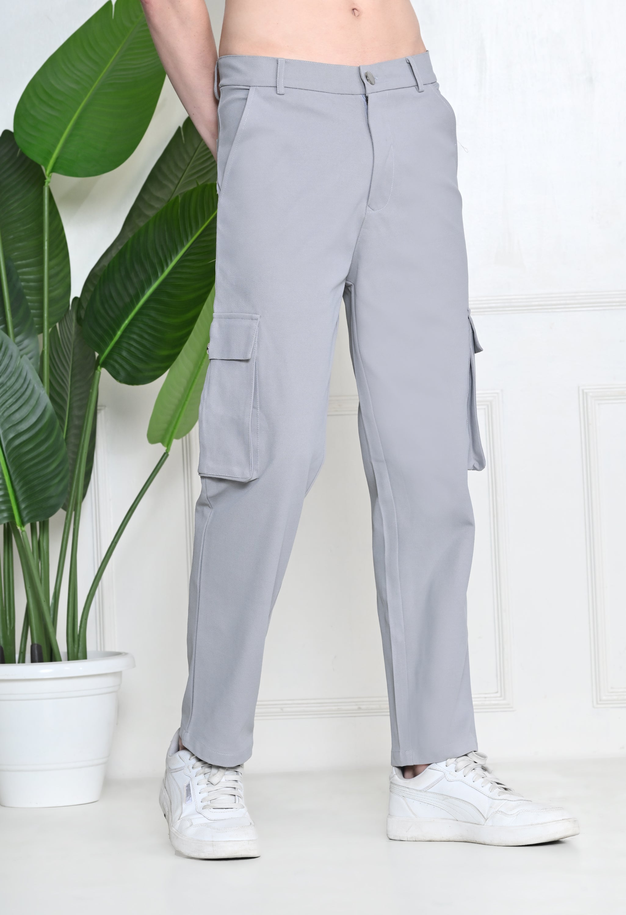 Grey Cargo Pants (6-Pockets)