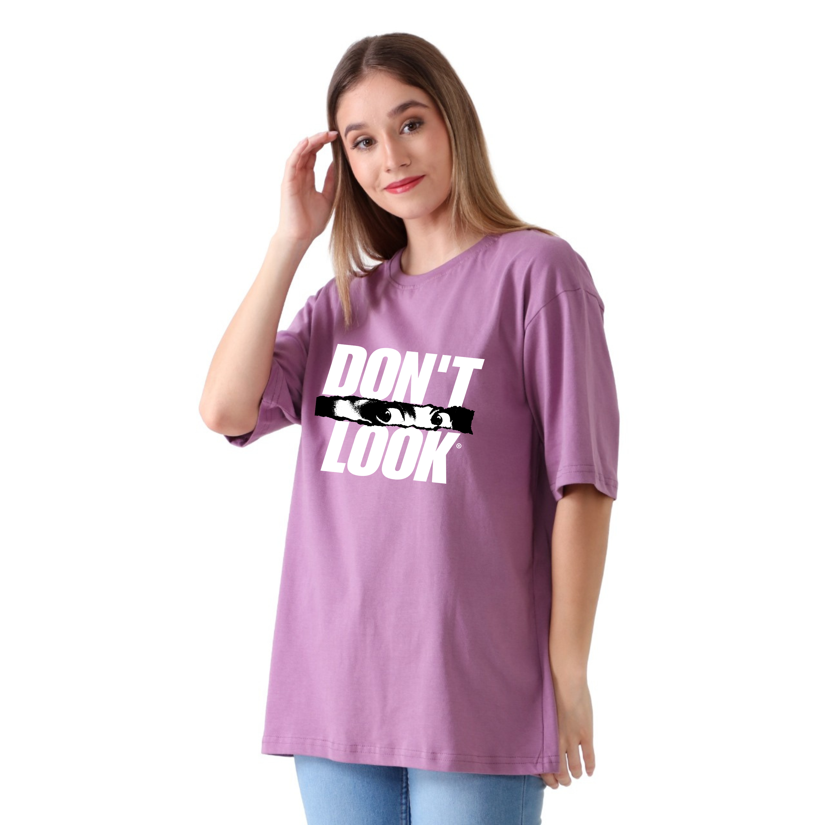 Don't Look - Lavender - Oversized Tshirt
