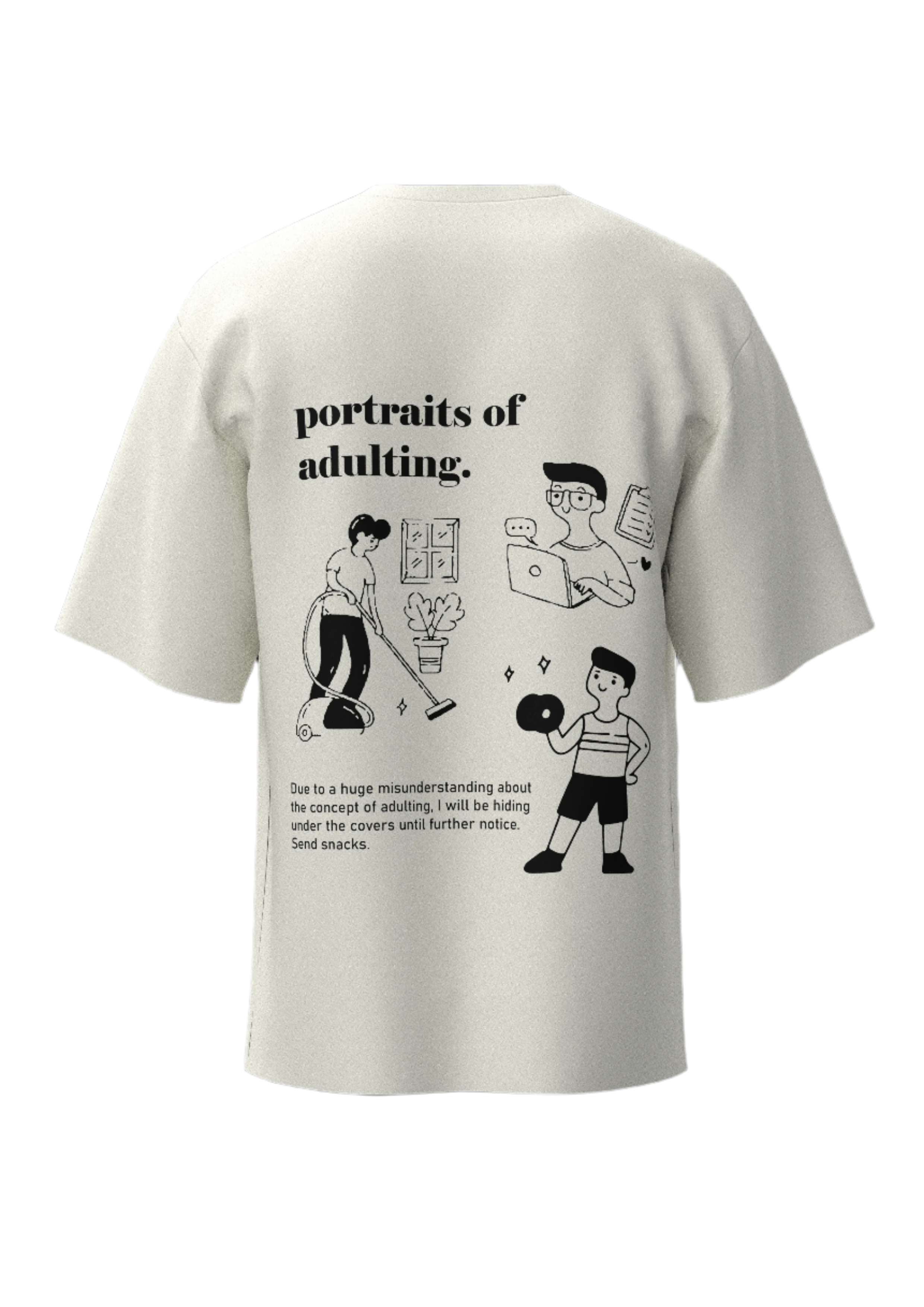 Adulting Oversized T-Shirt (White)