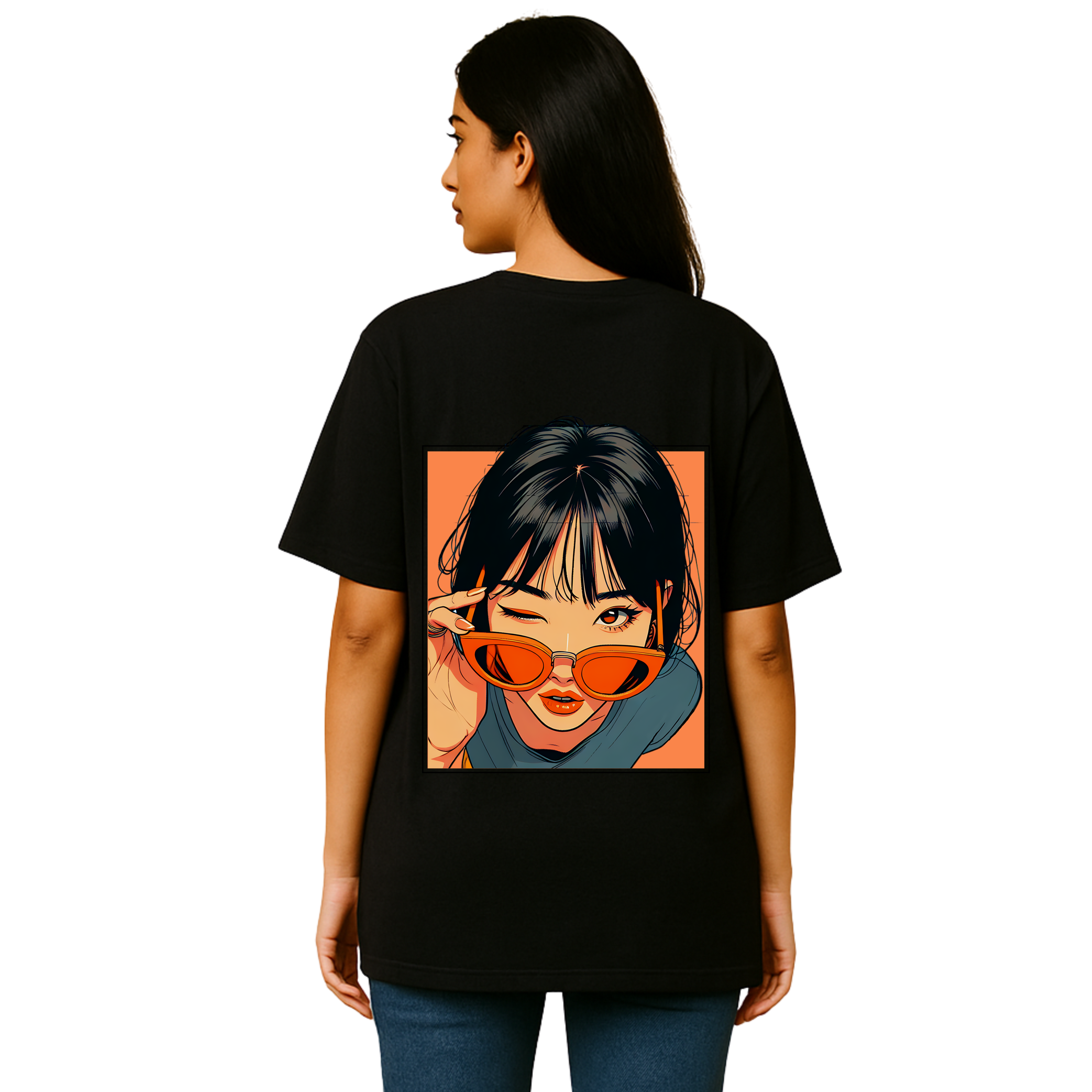 Wink - Black - Oversized Tshirt